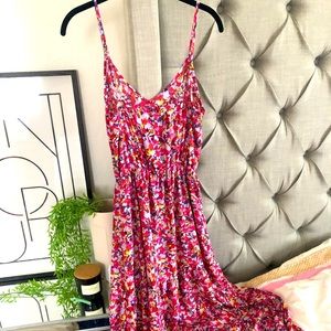 Aqua maxi floral dress